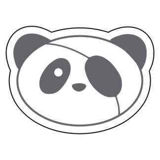 Covered Eye Panda Sticker (Grey)
